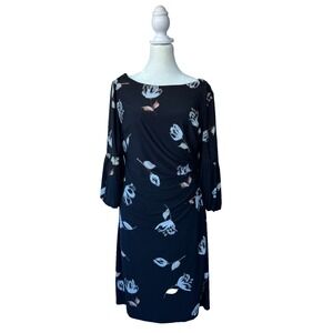 Lauren Ralph Lauren | Dresses | Lauren Ralph Lauren Floral Ruched Jersey  Dress Size 4multi | Poshmark